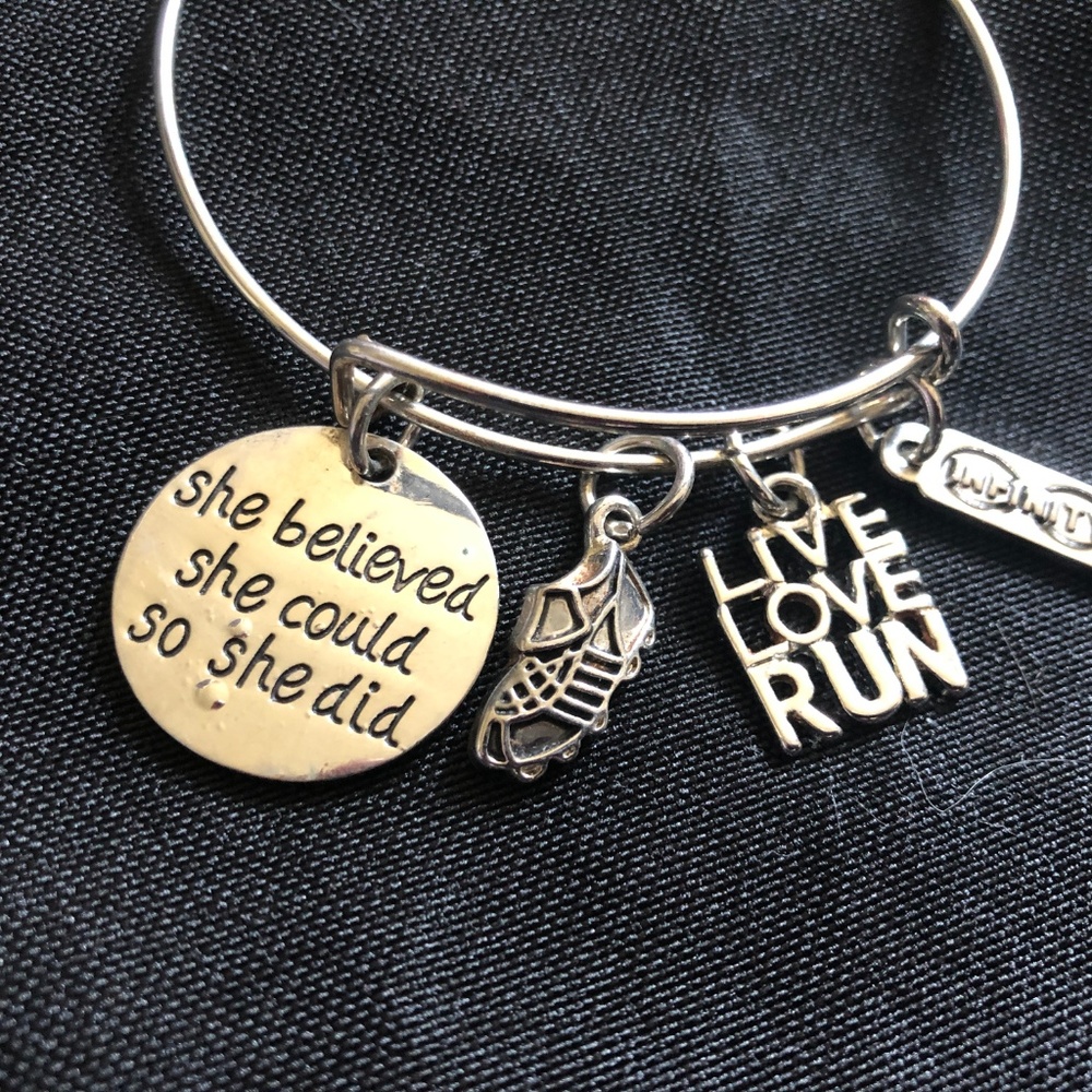 Silver Running Bangle Bracelet - Picture 3 of 4